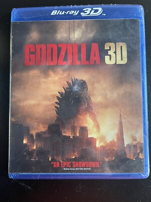 Godzilla (3D Blu-ray + Blu-ray + DVD, 2014, New Sealed Bryan Cranston-image