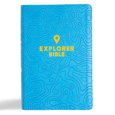 CSB Explorer Bible for Kids, Sky Blue Leathertouch: Placing God's Word in the Mi-image