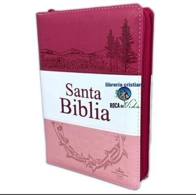 Biblia Letra Grande con Cierre Reina Valera 1960 fucsia rosa con indice jovenes-image