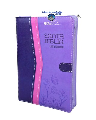 Biblia letra gigante 14 puntos Reina-Valera 1960 tamaño manual lila con índice -image