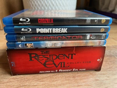 9 x Blu-ray Lot Movies Resident Evil Collection Godzilla Terminator Point Break-image