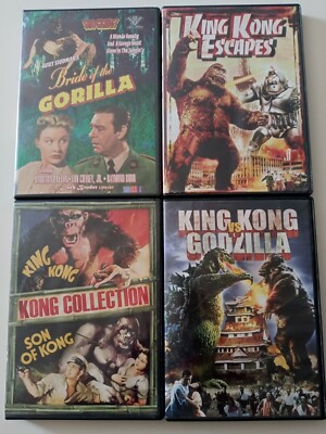 King Kong DVD Lot of 4 vs Godzilla; Escapes; Bride of the Gorilla; Son of Kong-image