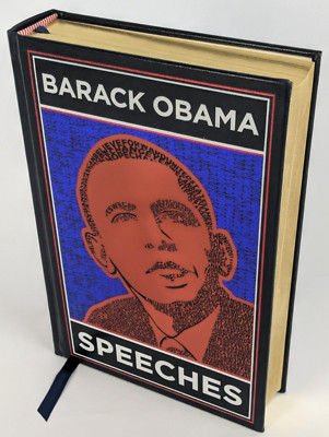 Barack Obama Speeches Leather Hardcover Book Gold Gilded Edges-image
