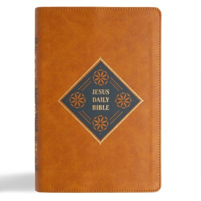 Holy Bible : Christian Standard Bible, Camel Leathertouch, Jesus Daily, Guide...-image