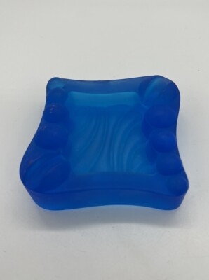Vintage Westmoreland Glass Art Deco Satin Blue 1920's-30's Ashtray Bubble Wave-image