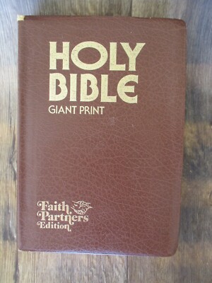 Clean Text KJV Giant Print Bible Old Time Gospel Hour RL Brown Simulated Leather-image