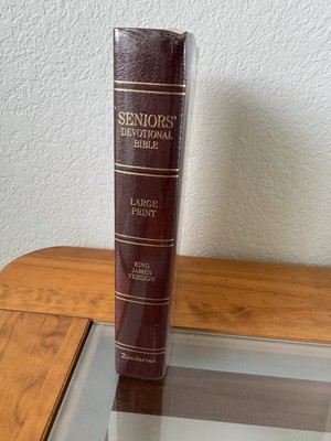 SEALED Seniors Devotional Bible KJV Burgundy Bonded Leatherbound Gold Gilt Edge-image