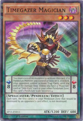 Yu-Gi-Oh Card - SP15-EN011 - TIMEGAZER MAGICIAN (shatterfoil rare) - NM/Mint-image