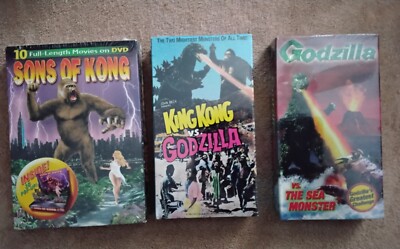 Godzilla & King Kong * DVD and VHS NEW SEALED * vs. Sea Monster * Sons of Kong-image