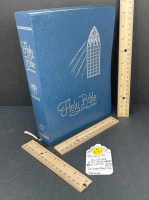 (RB-712) 1973 HOLY BIBLE Giant Print KJV Red Letter Crusade Pub LEATHER-image