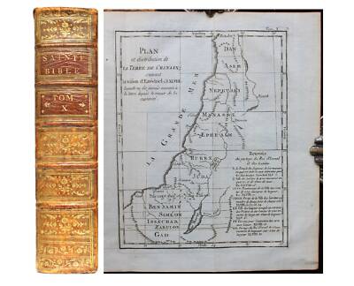 1779 Holy Bible Books of Jeremiah, Baruch & Ezechiel Text in Latin & French Map-image