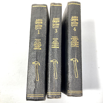 Vintage Audels Carpenters and Builders Guide Volumes 1, 3 And 4 Set-image