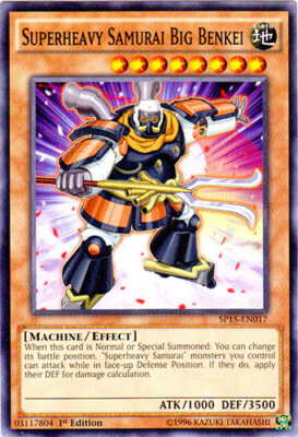 3 x Superheavy Samurai Big Benkei - SP15-EN017 - Common - 1st Edition Near Mint,-image