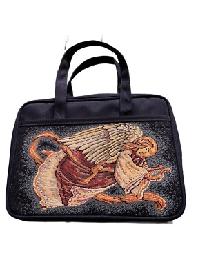 NIV Study Bible 10th Anniversary Ed 1995 Black Leather With Tapestry Angel Case-image