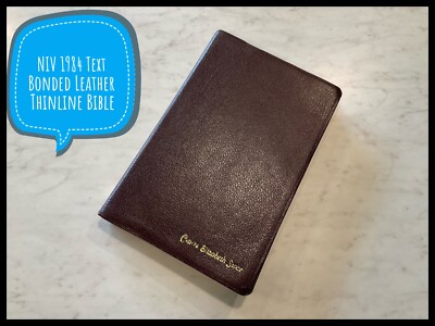 NIV Thinline Bible 2005 Burgundy Bonded Leather Color Maps Text 1984-image