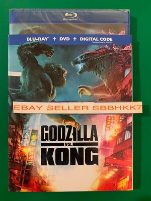 GODZILLA vs. KONG (Blu-Ray + DVD + Digital HD) & MINT Slipcover New Fast Shiping-image