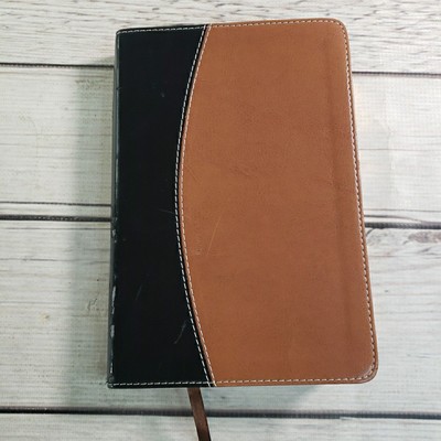 2002 NASB Bible Zondervan Bonded Brown Leather Red Letter Thinline New American-image