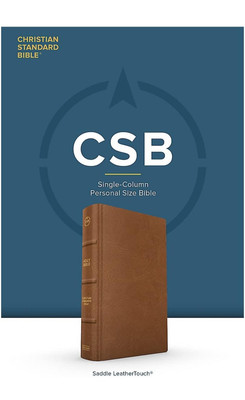 HOLMAN CSB Brown Saddle Leather Single-Column Personal Bible-image