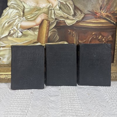 Audels Carpenters and Builders Guide Books 2, 3, 4 Leather Book Lot Reprint 1937-image