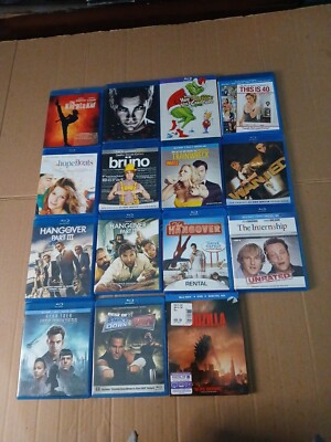 15 Blu Ray Lot With Cases  Hangover Star Trek  Godzilla Grinch Wanted -image