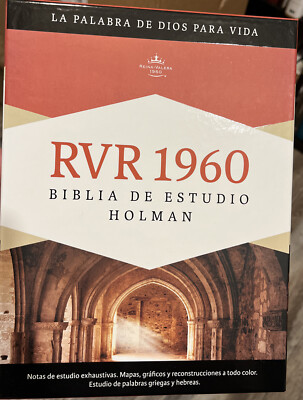BIBLIA DE ESTUDIO HOLMAN CAFE  TERRACOTA PIEL FABRICADA HERMOSA-image