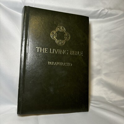 Vintage 1978 The Living Bible TYNDALE Paraphrased Green Padded Cover-image