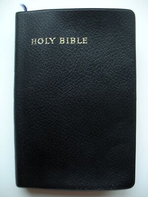 Holy Bible KJV by HIS MAJESTY'S SPECIAL COMMAND 1957 Vintage Faux Leather JESUS-image