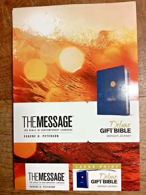 The Message Deluxe Gift Bible Navy Faux Leather w/added Book Tabs-image