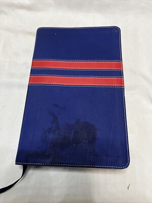 Zondervan NIV College Devotional Bible Italian Leather Navy Red Med Standard-image