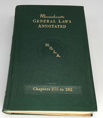 Massachusetts General Laws Annotated Book 45 1959 MGLA 1972 Pocket Part Booklet-image