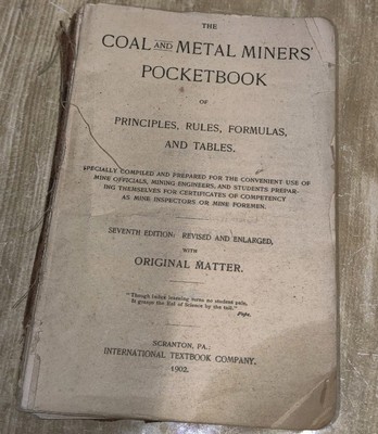 Coal & Metal Miners Pocketbook International Textbook Company 1902 Rules Formula-image