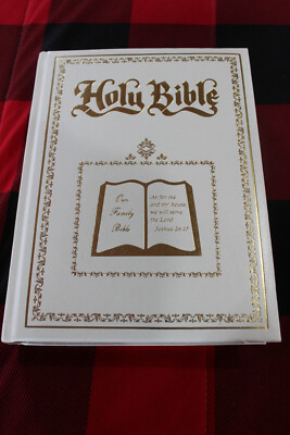 1984 Holy Bible KJV Bible Dictionary Red Letter Edition Dugan Buffalo Leather-image