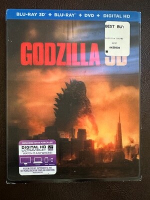 Godzilla (3D Blu-ray, BluRay DVD + Digital 2014 Monster Action Movie New Sealed-image