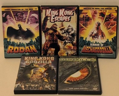 Lot Of 5 Godzilla Movies Rodan (DVD, 2002), Terror Of Mechagorzilla, King Kong-image