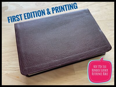 NIV Classic Reference Bible 1988 Burgundy Bonded Leather First Printing 1984-image