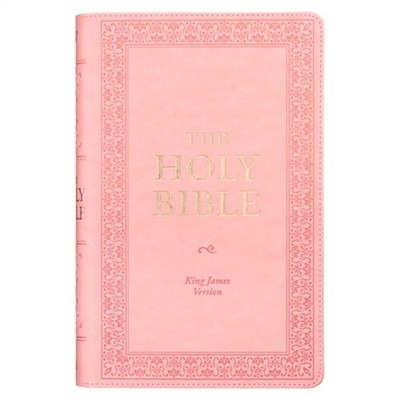 KJV Holy Bible, Giant Print Standard Size Faux Leather Red Letter Edition - Ribb-image