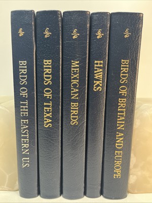 Easton Press Roger Tory Peterson Field Guides LOT (5) Birds Blue Leather Binding-image