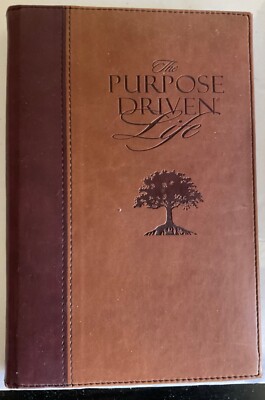 Purpose Driven Life by Rick Warren. Hardcover Leather. 2002 Zondervan.-image