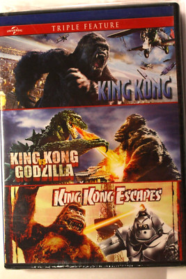 KING KONG - TRIPLE FEATURE!!! (DVD) 3 King Kong Movies - Brand New-Ships Free-image