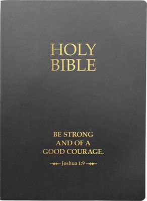 KJV Holy Bible, Be Strong and Courageous Life Verse Edition, Large Print, Black -image