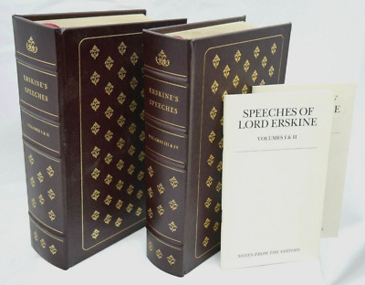 Speeches of Lord Erskine Volume 1 +2 Leather Bound  Easton Press 1984-image