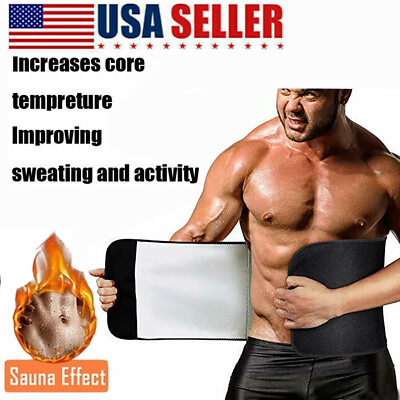 Men Polymer Fat Girdle Sauna Belly Body Shaper Slimming Waist Trainer Band Belt-image