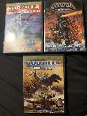 Lot Of 3 Discs *Godzilla 2000, Vs Mechagodzilla II, Godzilla Tokyo SOS* DVDs-image