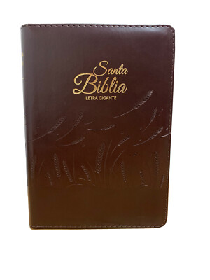 Biblia de letra gigante tamaña manual 14 puntos reina 1960 cierre marron Indice -image