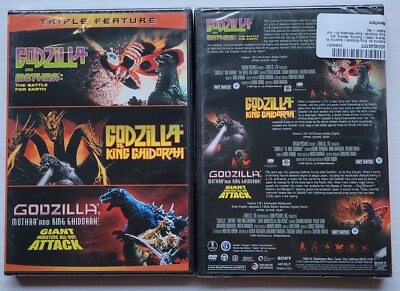 Godzilla Triple Feature Mothra King Ghidorah Giants Attack DVD Brand New Sealed-image