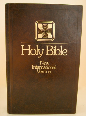 Holy Bible Original NIV 1978 Version w Footnotes Zondervan Brown Hardcover USA-image