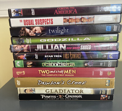 DVD Lot of 14 Movies/Exercise Pirates of the Caribbean Godzilla Gladiator &More-image