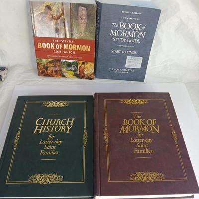 LDS Book of Mormon Leather Sermons Book lot of 4, 2 Study Guides, Family Study-image