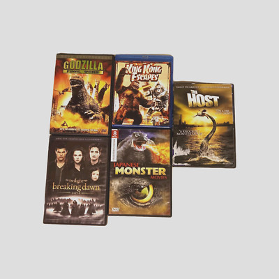 Lot Of 5 Monster Movie DVDs - 12 movies - Godzilla, King Kong, Gamera, The Host-image