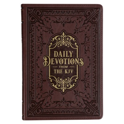 Devotional Large Print Edition Daily Devotions From The KJV Brown Faux Leather-image